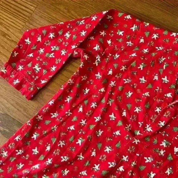 Knothe Christmas Tree Snowman North Pole Night Shirt Size Small Medium Cottage - Picture 8 of 10